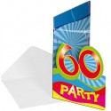 Einladungskarten zum 60. Geburtstag, 8 Stück