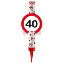 Eisfontäne Verkehrsschild 40, Dekoration zum 40. Geburtstag und Jubiläum