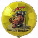 Endlich Rentner! Willkommen im Ruhestand, Luftballon aus Folie mit Helium-Ballongas, Ballongrüße