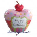 Folienballon Happy Birthday, Cherry Cupcake (heliumgefüllt)