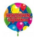 Herzlichen Glückwunsch, Luftballon aus Folie mit Helium-Ballongas, Ballongrüße