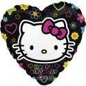 Hello Kitty, Luftballon, Happy Birthday, Folienballon mit Ballongas