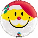 Weihnachts-Ballon Smiley Santa, Luftballons zu Weihnachten mit Helium