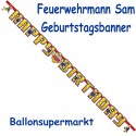 Feuerwehrmann Sam Geburtstagsgirlande, Buchstabengirlande Happy Birthday zum Kindergeburtstag 