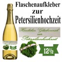 Flaschenaufkleber zur Petersilienhochzeit, Petersilienherz, 12½ 