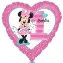 Minnie Maus 1st Birthday , Luftballon zum 1. Geburtstag ohne Helium-Ballongas