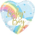 Rainbow Baby Boy, holo, Luftballon zu Geburt, Taufe, Babyparty, holografisch, Ballon mit Ballongas Helium