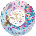 Meerjungfrau Happy Birthday, Luftballon mit Ballongas zum Geburtstag