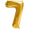 Zahlen-Luftballon aus Folie, 7, Gold, 86 cm
