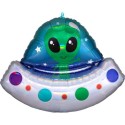 Party Alien, Folienballon, Shape ,Außerirdisches Raumschiff, ohne Helium zum Geburtstag