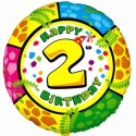 Luftballon aus Folie, Happy Birthday Animaloon 2 zum 2. Geburtstag