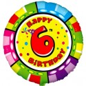 Luftballon aus Folie, Happy Birthday Animaloon 6 zum 6. Geburtstag