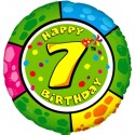 Luftballon aus Folie, Happy Birthday Animaloon 7 zum 7. Geburtstag