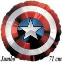 Captain America Schild, Jumbo Luftballon,  Avengers, Folienballon mit Ballongas