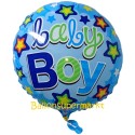Luftballon zu Geburt, Taufe, Babyparty, Baby Boy Stars, Ballon mit Ballongas Helium