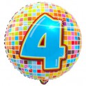 Luftballon aus Folie, Birthday Blocks 4 zum 4. Geburtstag