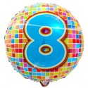 Luftballon aus Folie, Birthday Blocks 8 zum 8. Geburtstag