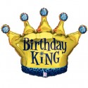 Krone, Folienballon, Shape, Birthday King, ohne Helium zum Geburtstag