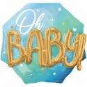 Blue Baby Boy Jumbo 3D zu Geburt und Taufe eines Jungen, Jumbo-Folienballon mit Ballongas