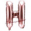 Buchstaben-Luftballon aus Folie, H, Rosegold, 35 cm