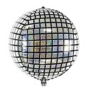 Discokugel, Disco-Fever, Partydeko Mottoparty 70er Jahre, Folienballon mit Ballongas