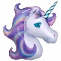 Einhornkopf Luftballon aus Folie, Unicorn Head, ohne Helium