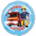 Luftballon Feuerwehrmann Sam Happy Birthday, Folienballon ohne Ballongas