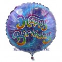 Geburtstags-Luftballon Happy Birthday Batikmuster, inklusive Helium