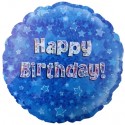 Geburtstags-Luftballon Happy Birthday Blau, inklusive Helium