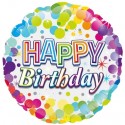 Geburtstags-Luftballon Happy Birthday Colorful Confetti, inklusive Helium