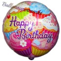 Geburtstags-Luftballon Happy Birthday Cupcakes, ohne Helium