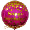 Geburtstags-Luftballon Happy Birthday Punkte, inklusive Helium