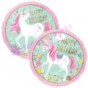 Magical Unicorn, Happy Birthday, holografischer Einhorn-Luftballon mit Ballongas zum Geburtstag