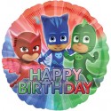 Pyjamahelden Happy Birthday Luftballon, PJ Masks Folienballon mit Ballongas