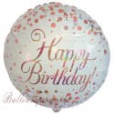 Geburtstags-Luftballon Sparkling Fizz Birthday, Rosegold, ohne Helium