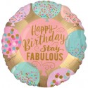 Geburtstags-Luftballon Happy Birthday Stay Fabulous, inklusive Helium