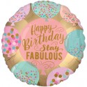 Geburtstags-Luftballon Happy Birthday Stay Fabulous, ohne Helium
