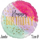 Jumbo Luftballon Happy Birthday Watercolor, inklusive Helium zum Geburtstag