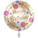 Folienballon Jumbo rund ,Happy Birthday pastell Dots (ohne Helium)