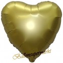 Herzluftballon aus Folie, Gold, Matt, Satinglanz, Satin Luxe (heliumgefüllt)