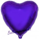 Herzluftballon aus Folie, Lila (ungefüllt)