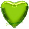 Herzluftballon aus Folie, Limonengrün (heliumgefüllt)