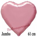 Jumbo Herz Rosa, 61 cm, inklusive Helium