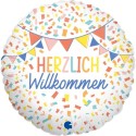 Herzlich Willkommen Luftballon mit Ballongas-Helium