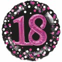 Pink Celebration Jumbo 3D zum 18. Geburtstag, Jumbo-Folienballon mit Ballongas