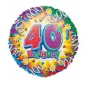 Happy Birthday Luftballon zum 40. Geburtstag Holografisch (ohne Helium)