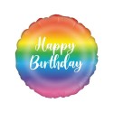 Geburtstags-Luftballon Happy Birthday Regenbogen, ohne Helium