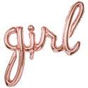 Girl Schriftzug, Rosegold, ungefüllt zur Befüllung mit Luft, Ballon zu Geburt, Taufe, Babyparty