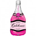 Celebrate, Sektflasche, pink Folienballon mit Helium zum Geburtstag