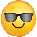 Emoticon mit Sonnenbrille, Folienballon mit Ballongas